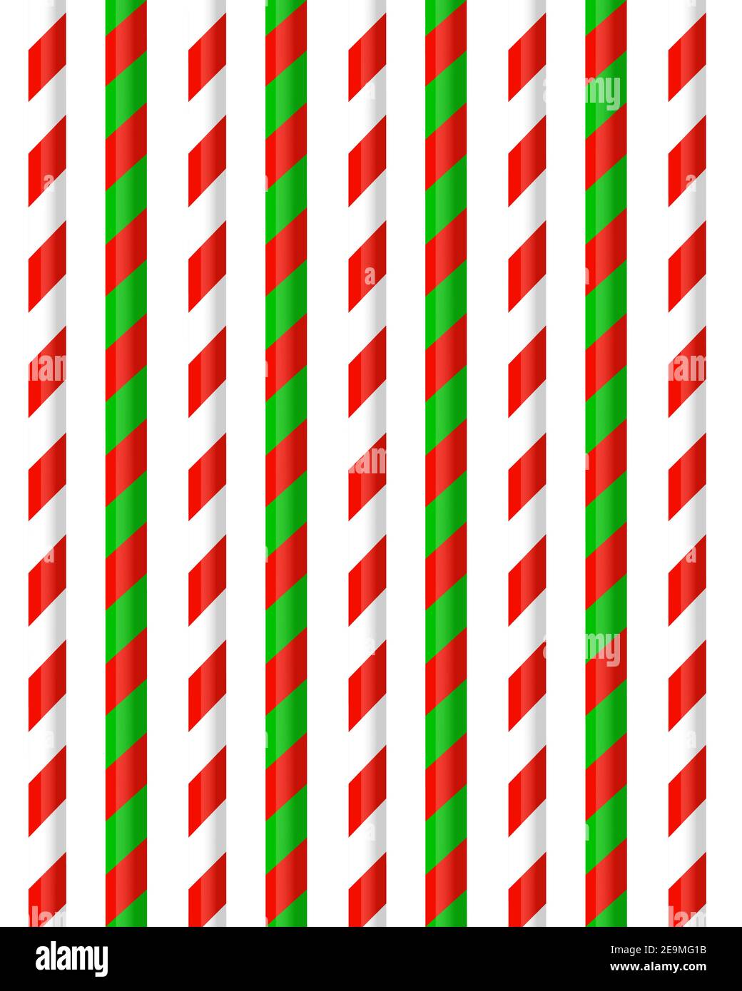 Candy Canes modello su bianco, Natale Capodanno Xmas Illustrazione Vettoriale