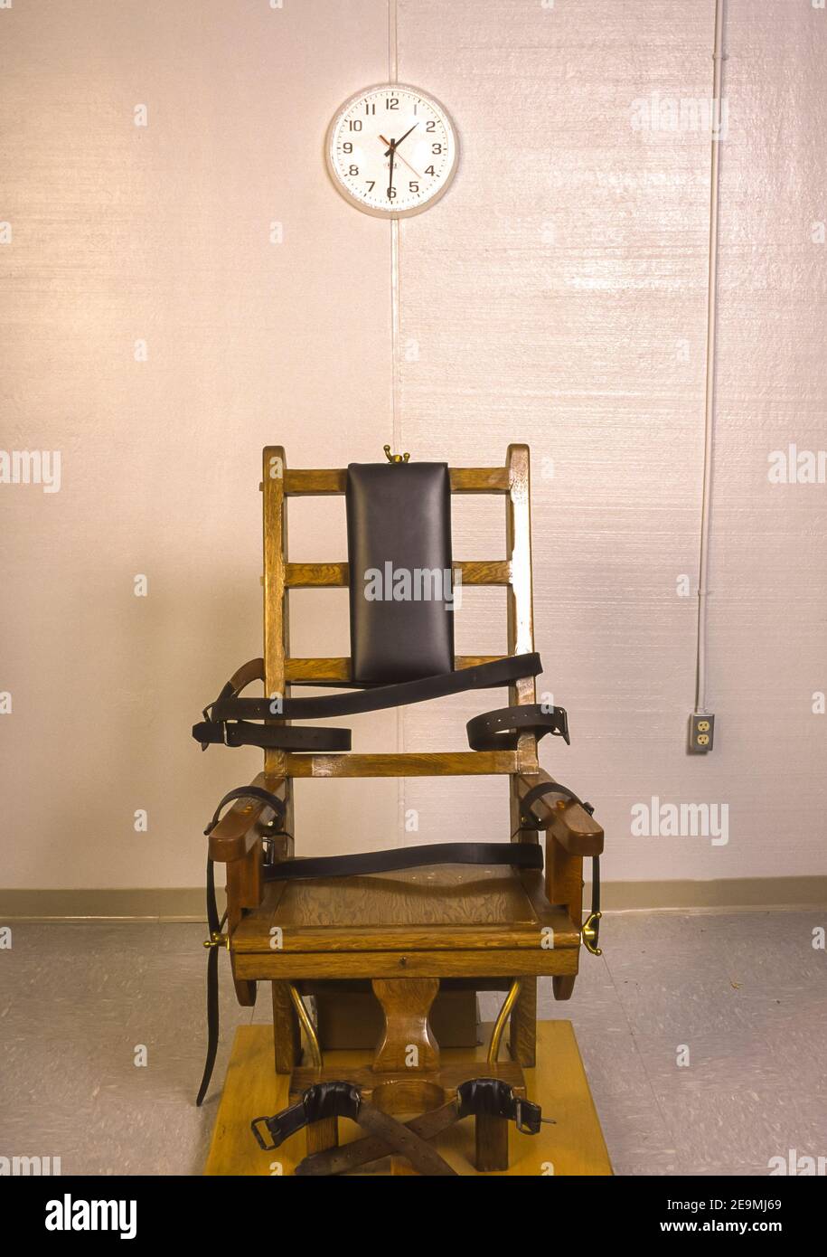 JARRATT, VIRGINIA, USA - sedia elettrica per la pena di morte presso il Centro Correctivo di Greensville, per la pena capitale. Foto Stock