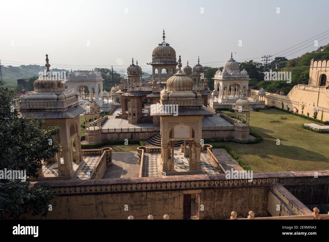 India Rajasthan Jaipur Gaitor Cenotaph eretto al posto di Cremazione di Maharajas Foto Stock