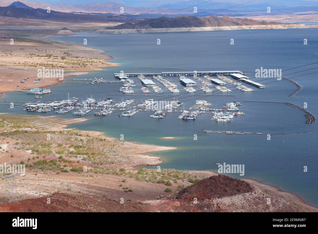 Porticciolo del lago Mead sul lago artificiale Hoover Dam. Paesaggio americano. Foto Stock