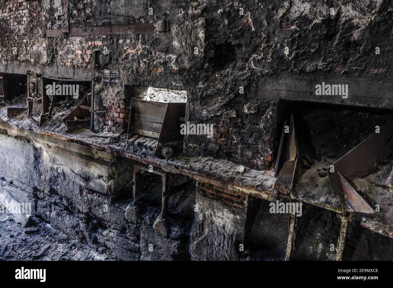 camera di combustione in fonderia abbandonata Foto Stock