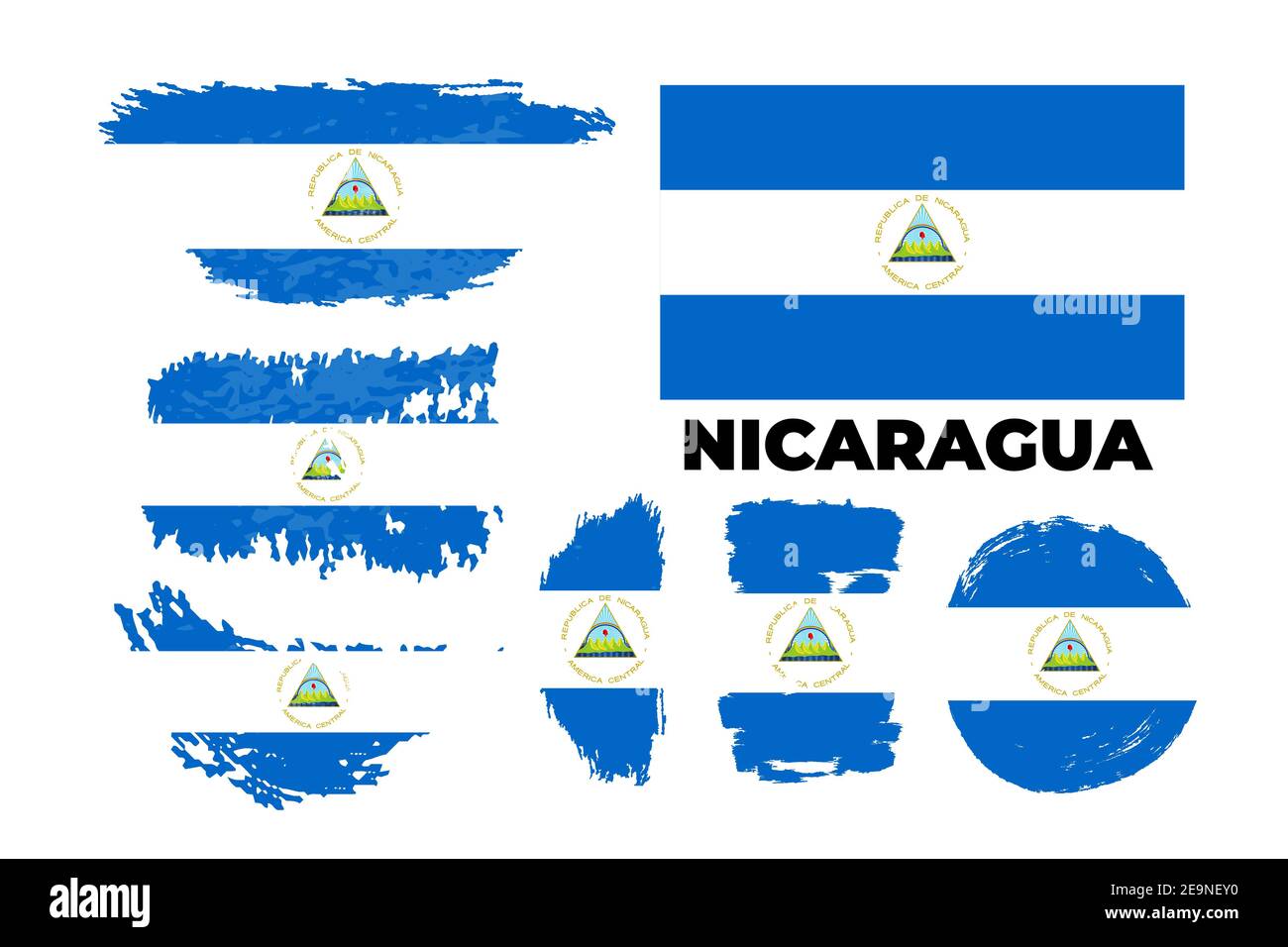 Bandiera del Nicaragua, Repubblica del Nicaragua. Modello per la progettazione di premi, Illustrazione Vettoriale