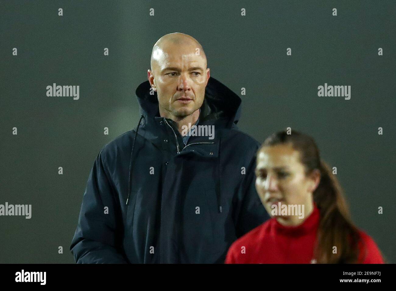 NIEUWEHORNE, PAESI BASSI - 5 FEBBRAIO: Headcoach Danny Schenkel di Ajax durante la partita delle donne Toto KNVB Beker tra SC Heerenveen e Ajax allo Sportpark Nieuwehorne il 5 febbraio 2021 a Nieuwehorne, Paesi Bassi (Foto di Pieter van der Woude/Orange Pictures/Alamy Live News) Foto Stock