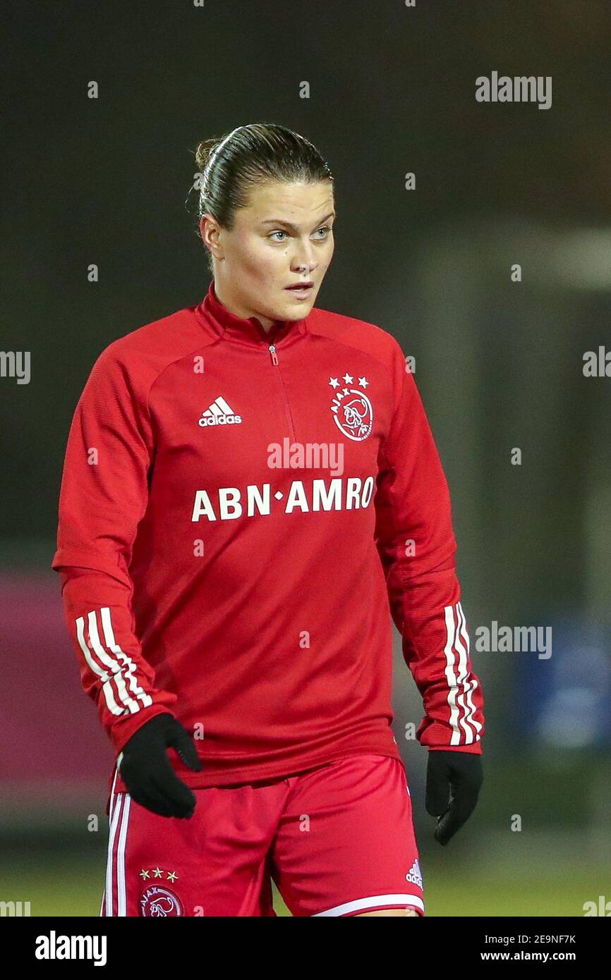 NIEUWEHORNE, PAESI BASSI - 5 FEBBRAIO: Sherida Spitse di Ajax durante la partita delle donne TOO KNVB Beker tra SC Heerenveen e Ajax allo Sportpark Nieuwehorne il 5 febbraio 2021 a Nieuwehorne, Paesi Bassi (Foto di Pieter van der Woude/Orange Pictures/Alamy Live News) Foto Stock