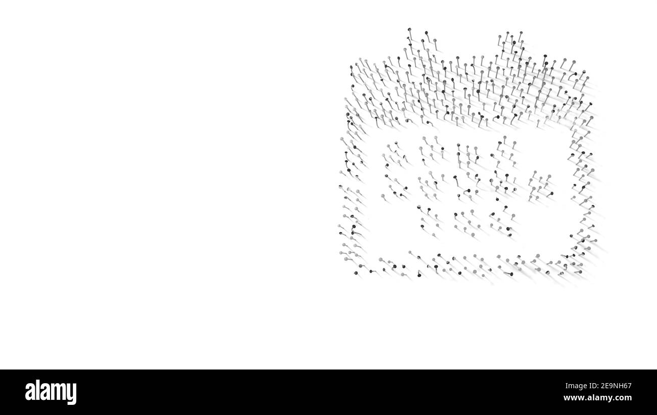 rendering 3d delle unghie in forma di simbolo del calendario con giorni con ombre isolate su sfondo bianco Foto Stock