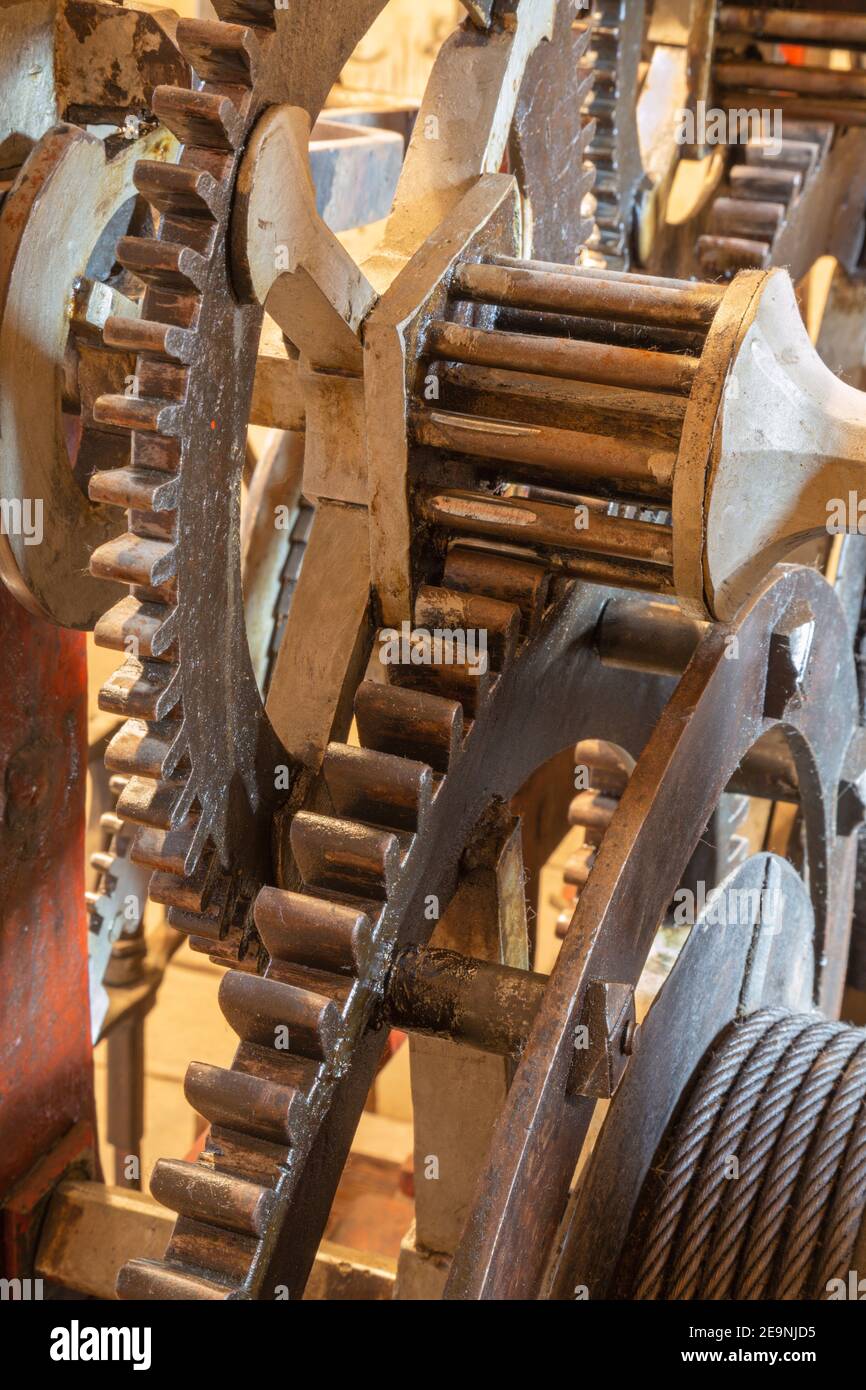 Il toothwheel - dettaglio del meccanismo ad orologeria Foto Stock
