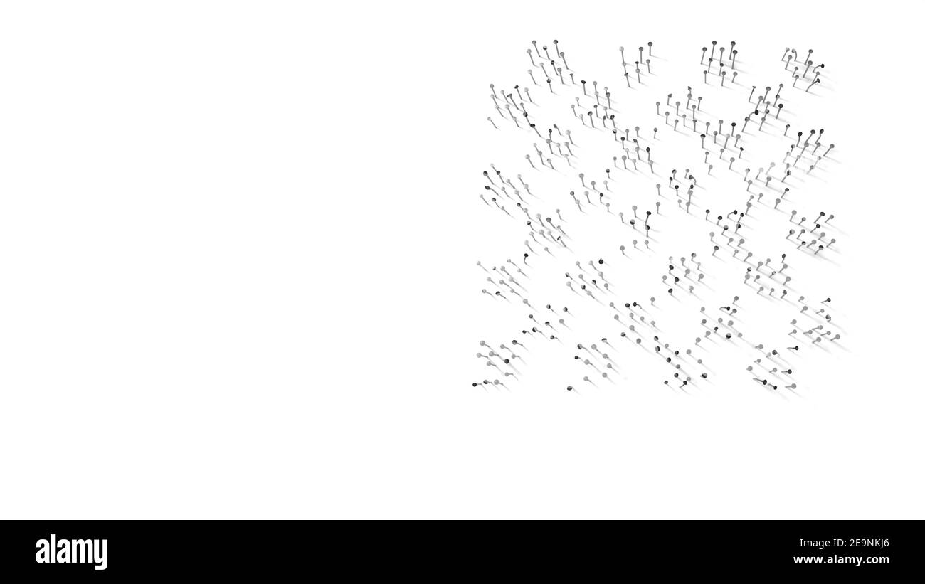 rendering 3d di unghie a forma di simbolo di scacchi scheda con ombre isolate su sfondo bianco Foto Stock