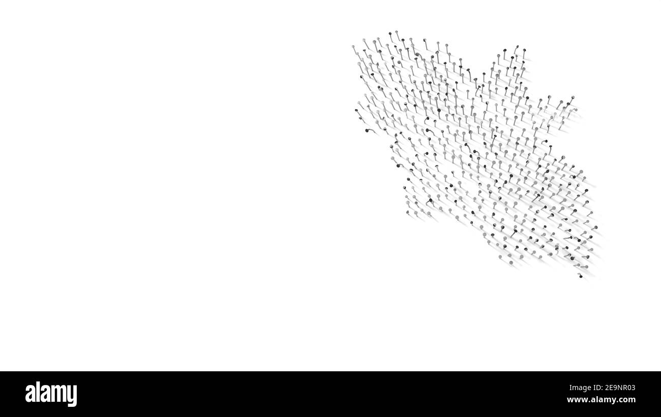 rendering 3d di unghie a forma di simbolo di pipistrello animale con ombre isolate su sfondo bianco Foto Stock