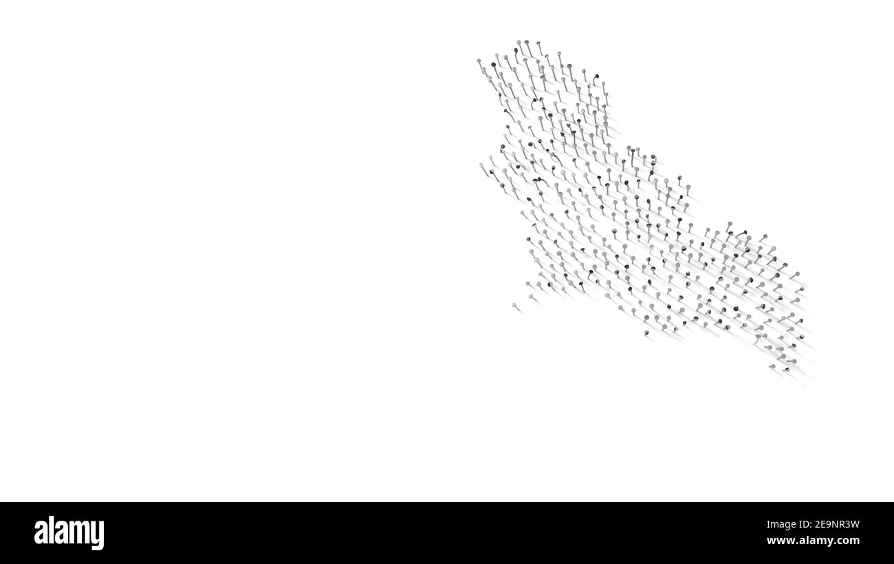 rendering 3d di unghie a forma di simbolo di pipistrello animale con ombre isolate su sfondo bianco Foto Stock