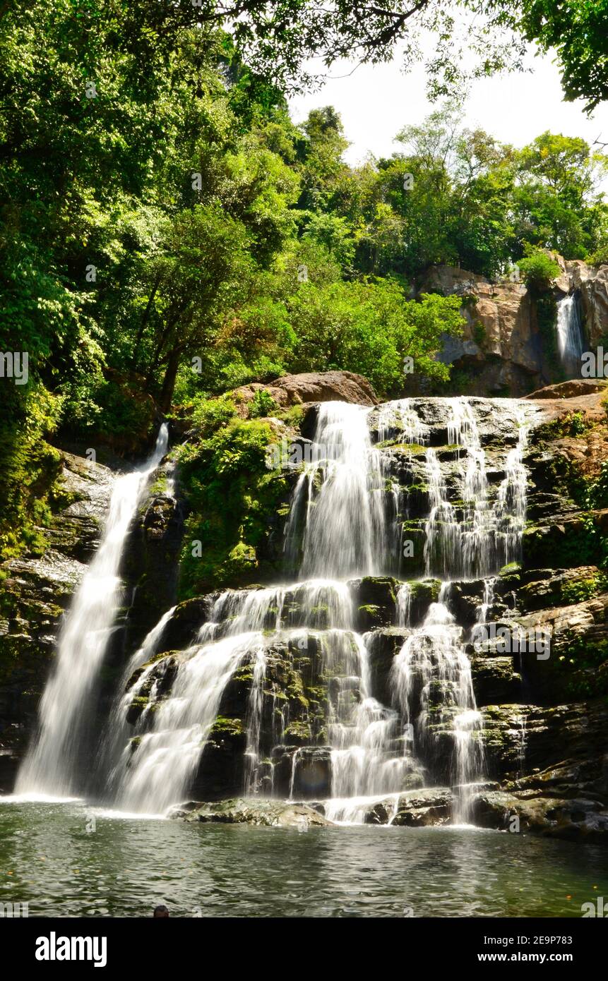 Cascata tropicale nella giungla del Costa Rica Foto Stock