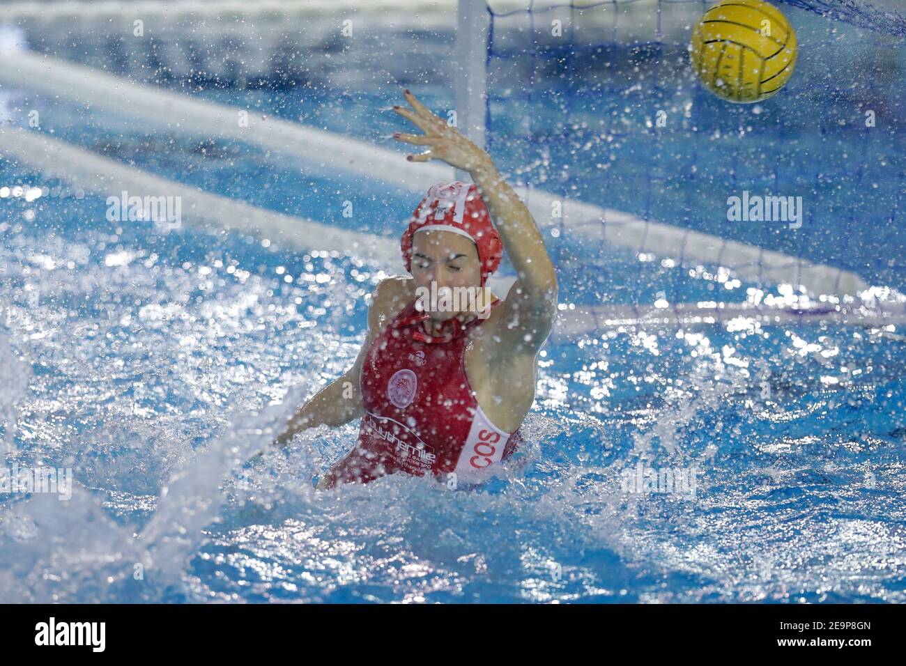 Roma, Italia. 5 Feb 2021. Roma, Italia, Centro Acquatico di Ostia, 05 febbraio 2021, obiettivo SIS Roma durante SIS Roma vs Olympiakos SF Piraeus - Waterpolo Eurolega Donna Match Credit: Luigi Mariani/LPS/ZUMA Wire/Alamy Live News Foto Stock