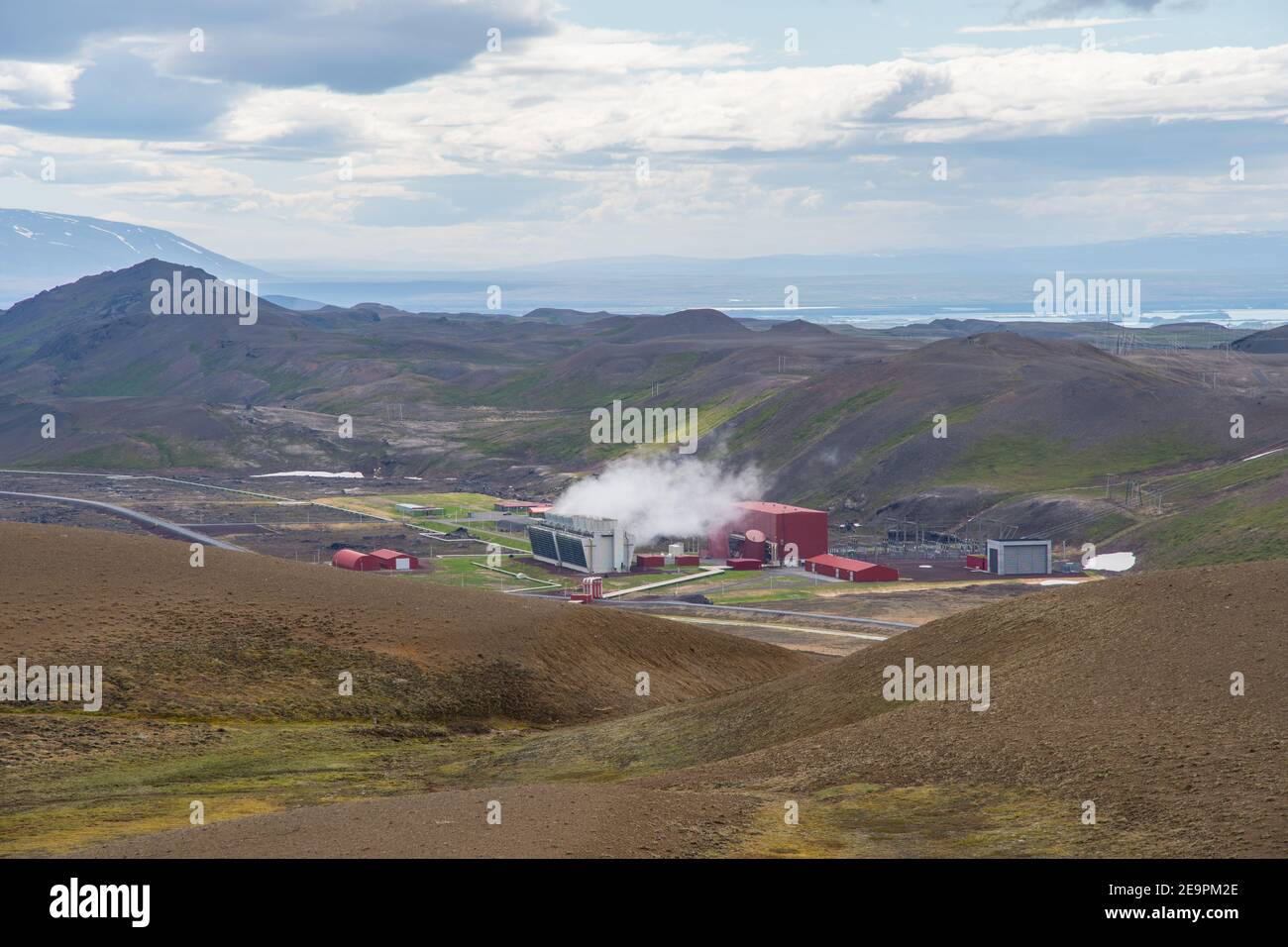 Centrale a vapore Krafla in Islanda del Nord Foto Stock