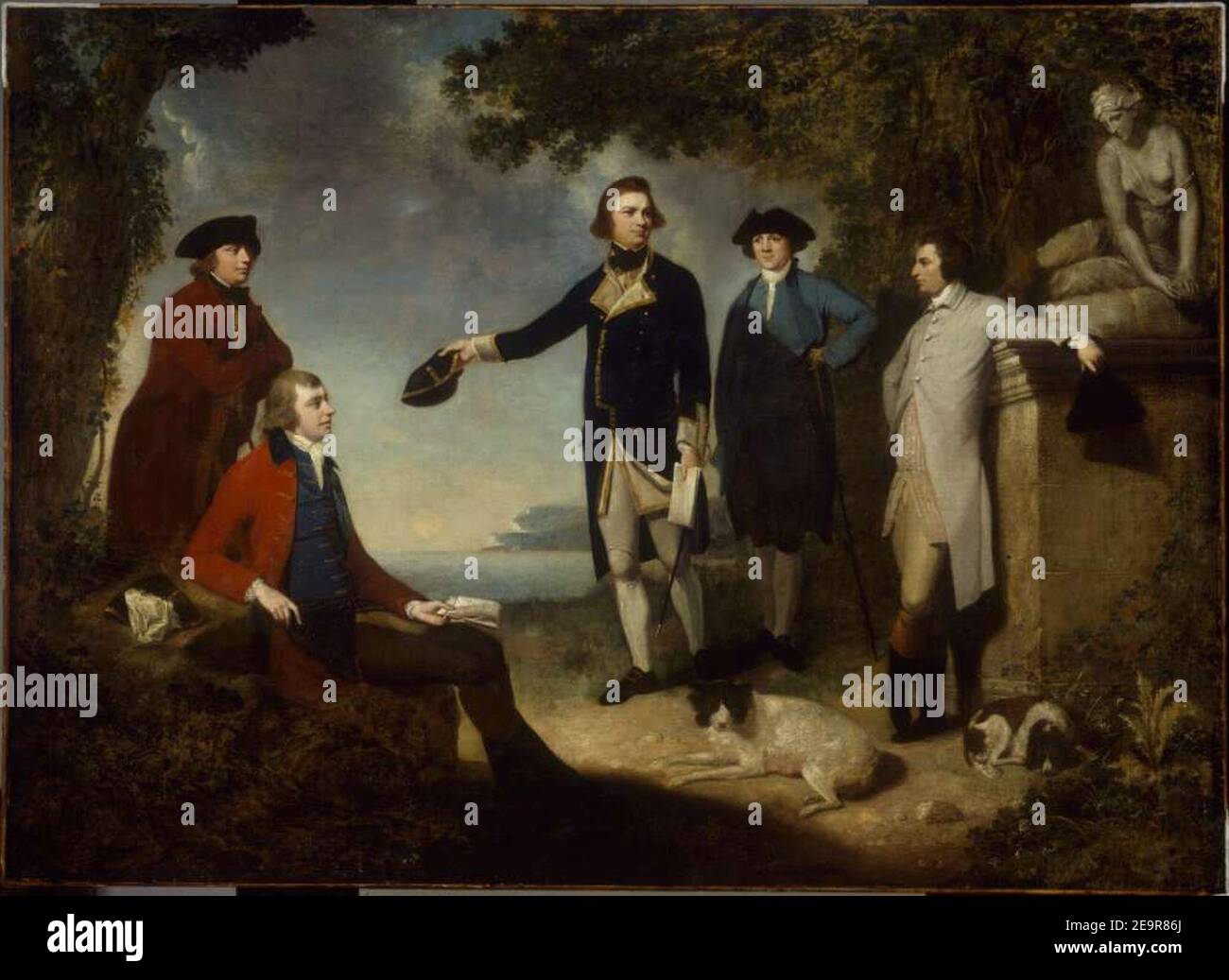 Mortimer - Capitano James Cook, Sir Joseph Banks, Lord Sandwich, Dr Daniel Solander e Dr. John Hawkesworth (2). Foto Stock