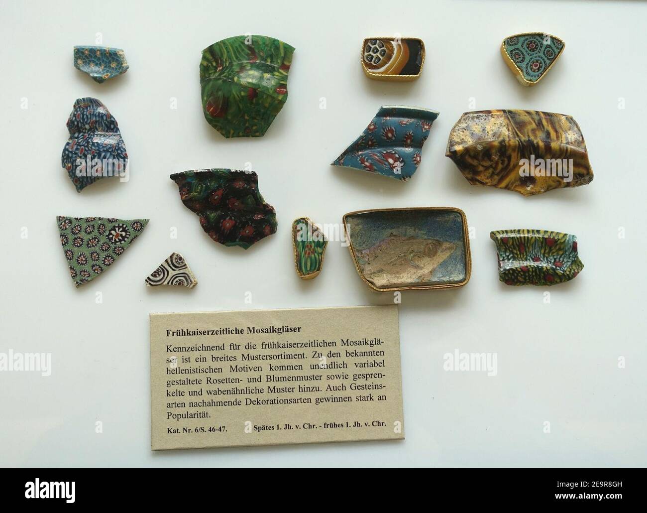 Mosaico di vetro, romana, fine del i secolo a.C. all'inizio del i secolo d.C., Foto Stock