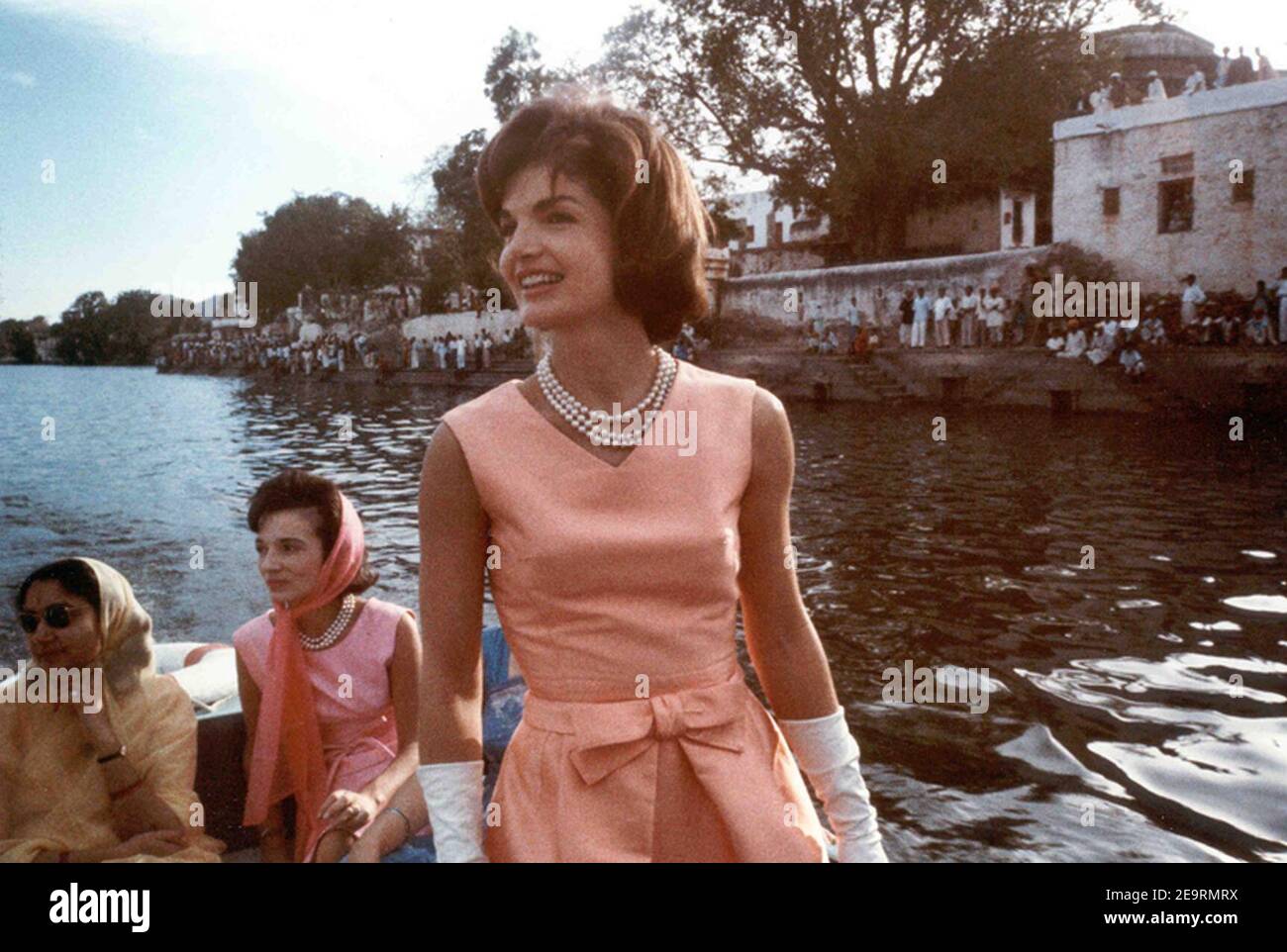 Il viaggio della signora Kennedy in India. Udaipur, Rajasthan, crociera sul Lago di Pichola. Foto Stock