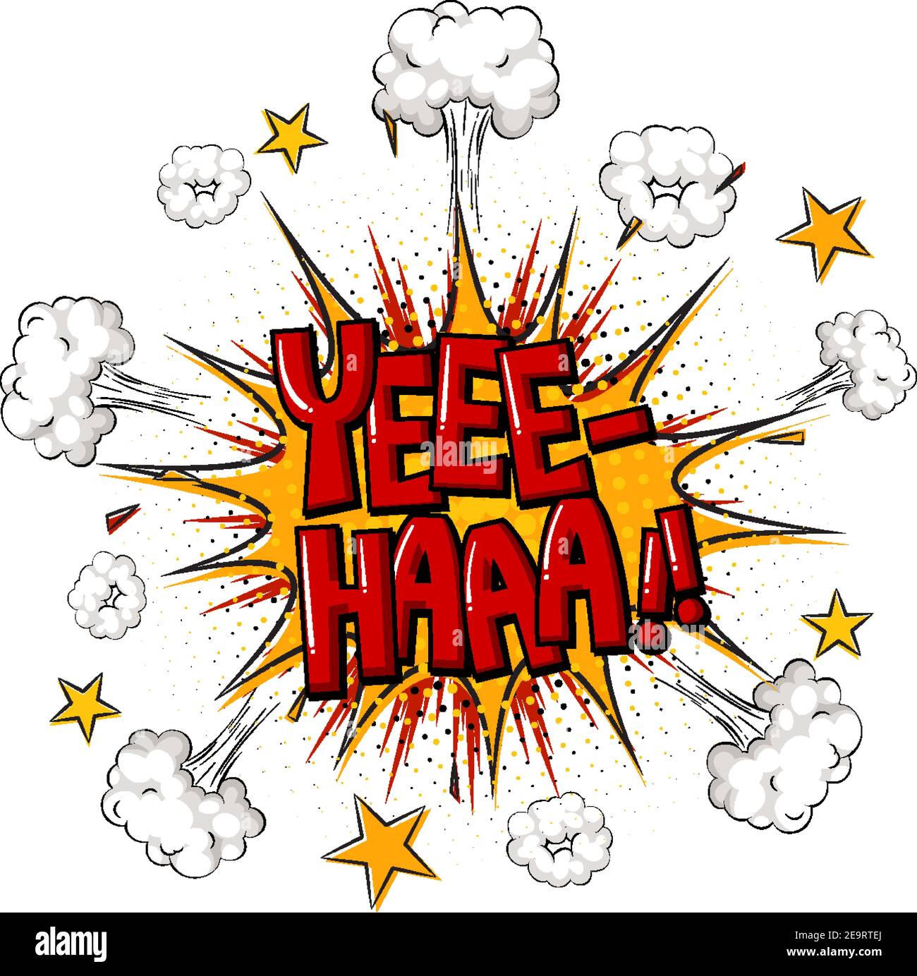 Fumetto bolla del discorso con illustrazione del testo yee-haa Illustrazione Vettoriale