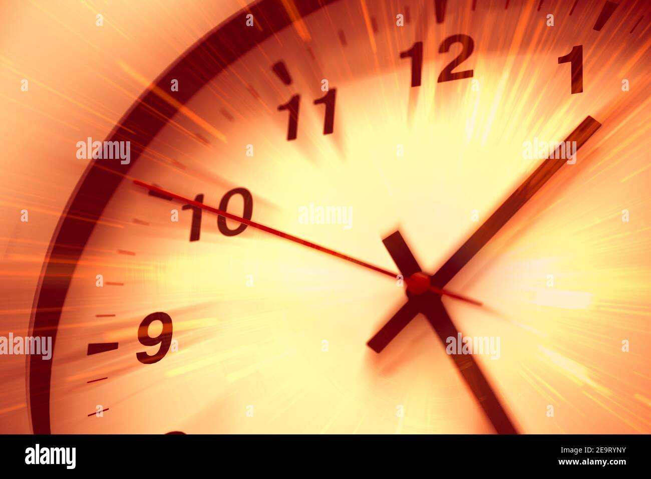 Velocità clock di tempi di lavoro aziendali ore concetto in movimento Foto Stock