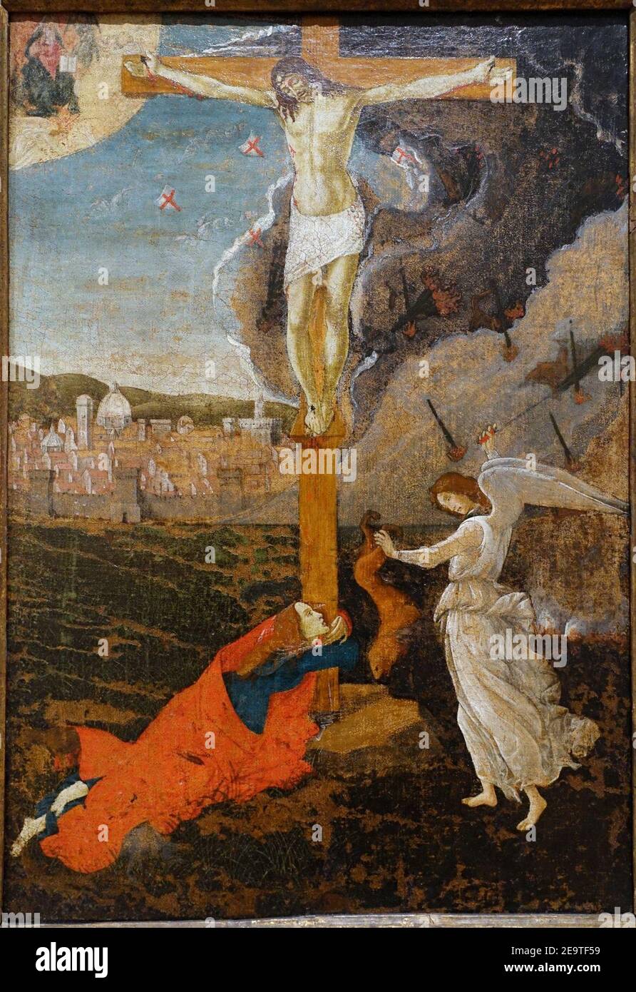 Crocifissione Mystic con temi di Savonarola, Sandro Botticelli, Italia, c. 1500, tempera e. Foto Stock