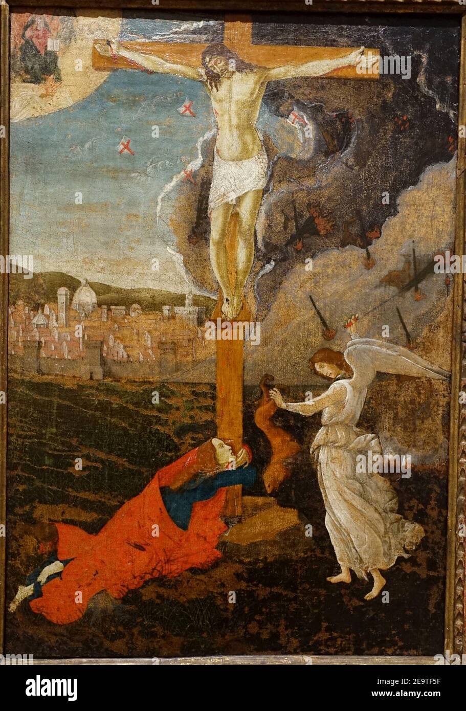 Crocifissione Mystic di Sandro Botticelli, c. 1500, tempera e. Foto Stock