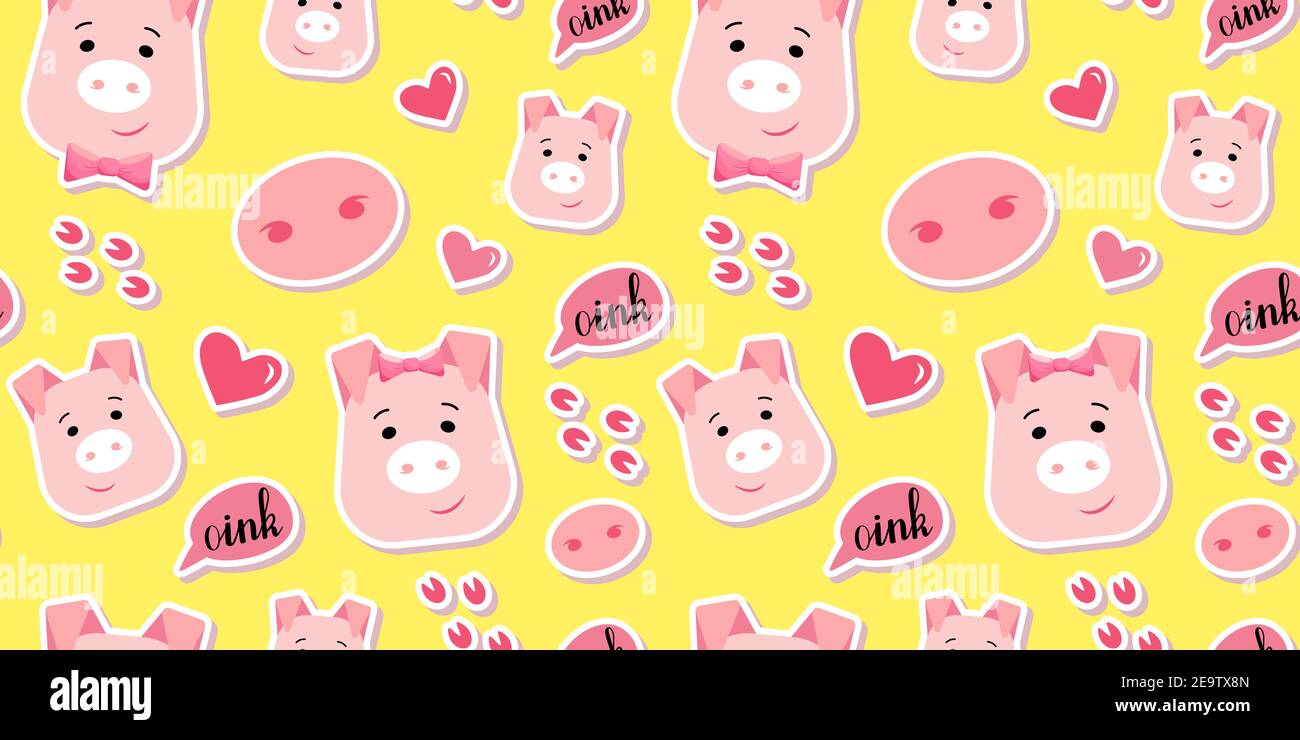 Carino vettore piglet modello senza giunture Illustrazione Vettoriale