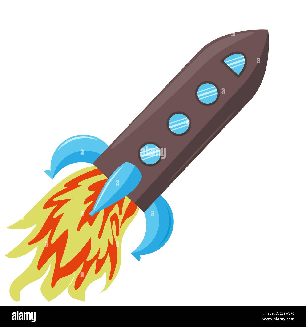 Illustrazione vettoriale dell'icona di lancio del razzo Illustrazione Vettoriale