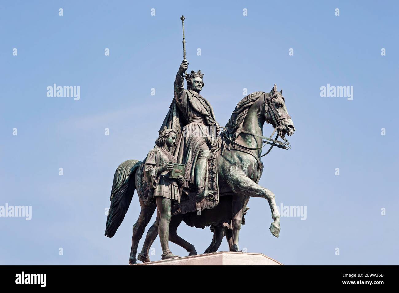 Monaco di Baviera - Germania, 23 aprile 2019: Statua di Ludovico i, Re di Baviera, Monaco di Baviera Foto Stock