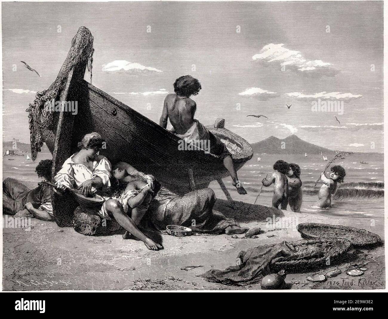 Napoli, Italia 'Dolby far niente' 1877 incisione. Foto Stock