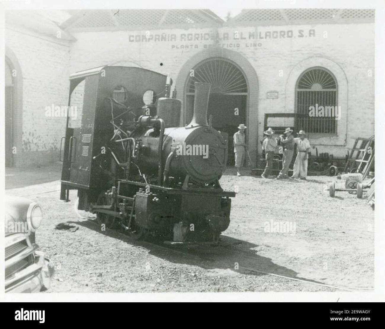 Locomotiva a vapore a scartamento ridotto presso Compania agricola el Milagro S.A. Foto Stock