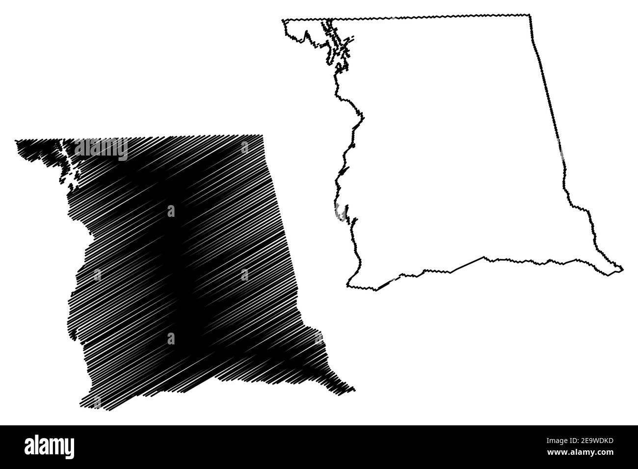 Montgomery County, North Carolina state (Stati Uniti, Stati Uniti d'America, Stati Uniti, Stati Uniti, Stati Uniti) mappa vettoriale illustrazione, schizzo scrimolo Montgomery mappa Illustrazione Vettoriale