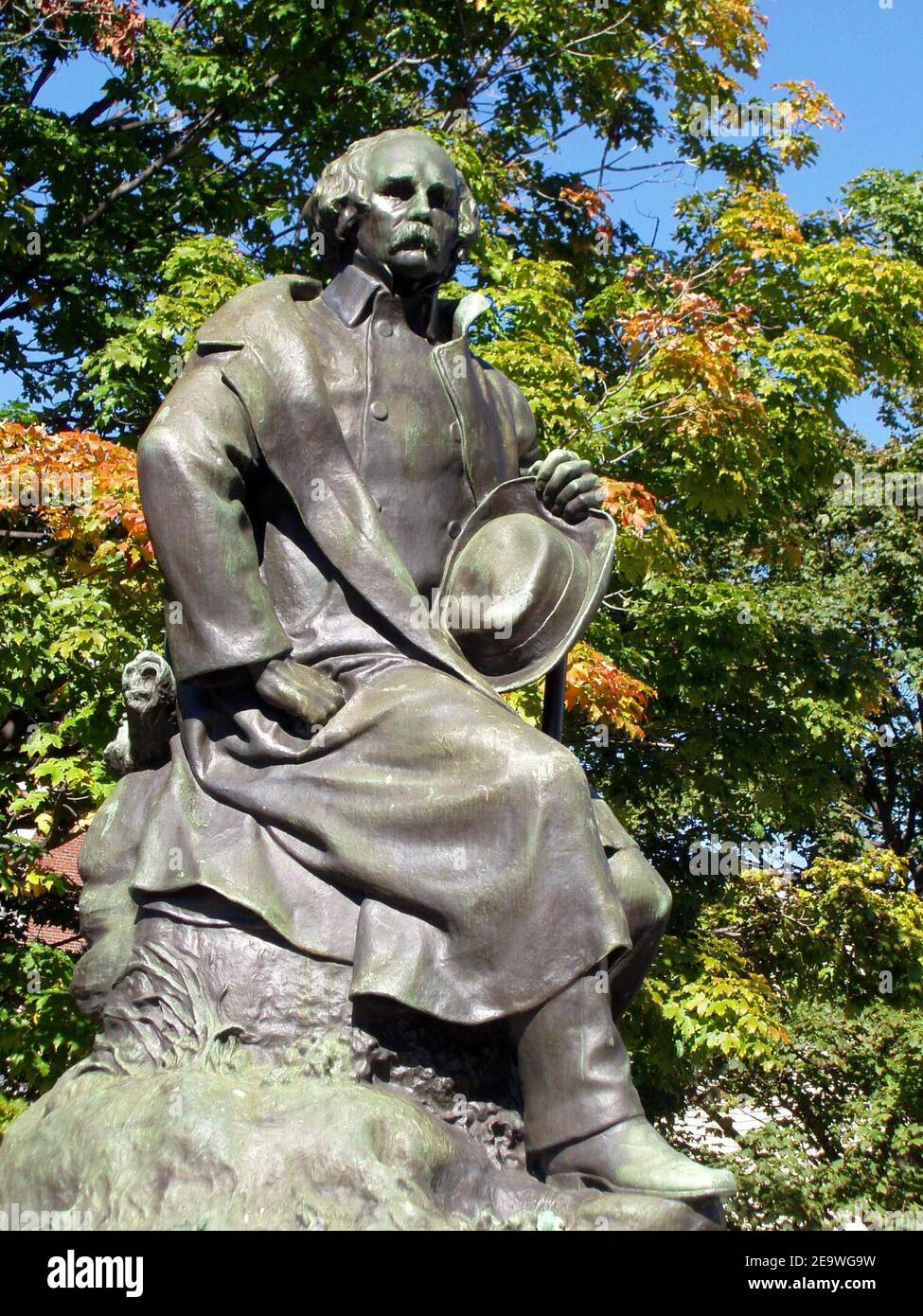 Statua di Nathaniel Hawthorne - Salem, Massachusetts. Foto Stock