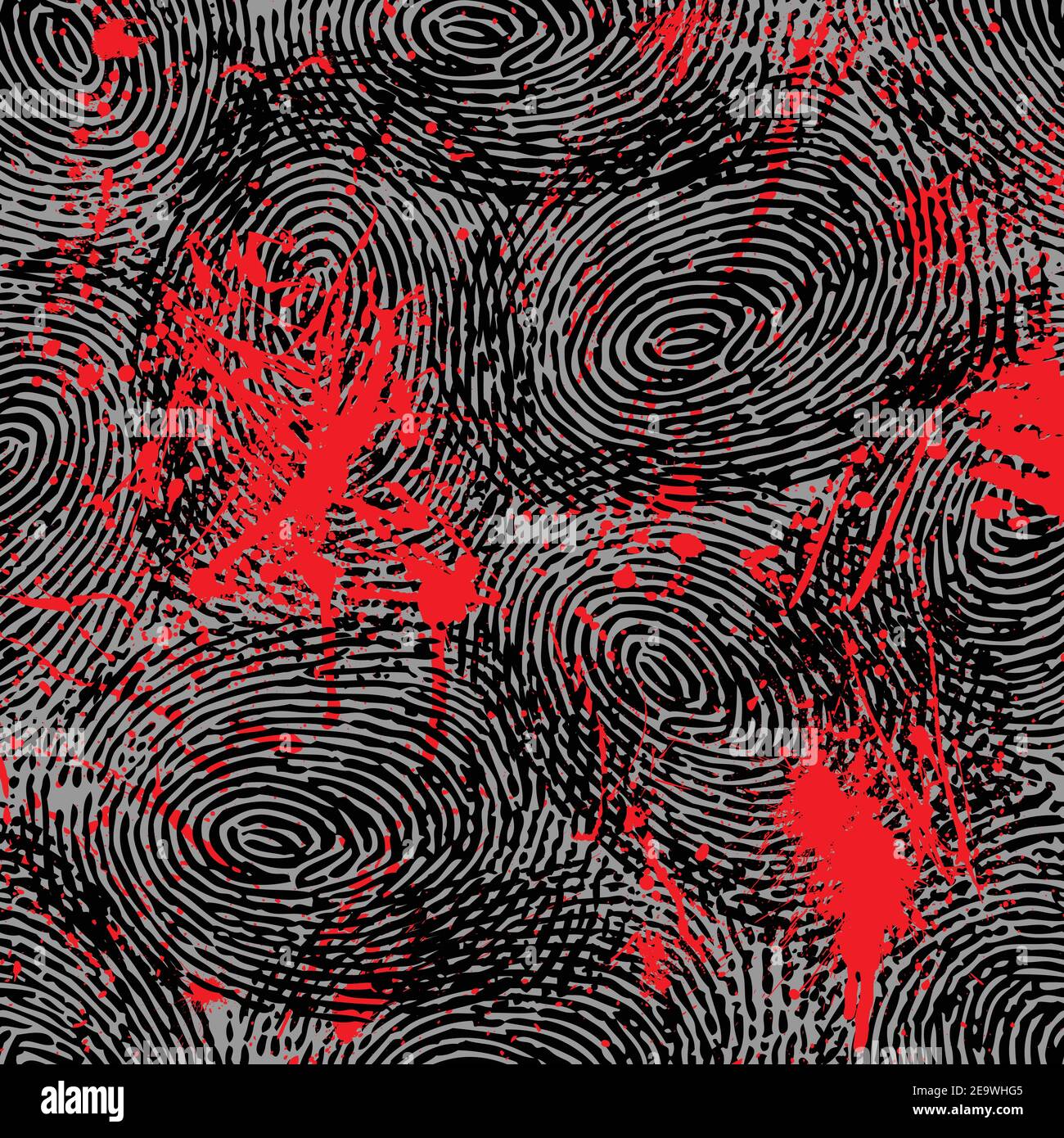 Impronta digitale nero sfondo senza giunture Illustrazione Vettoriale