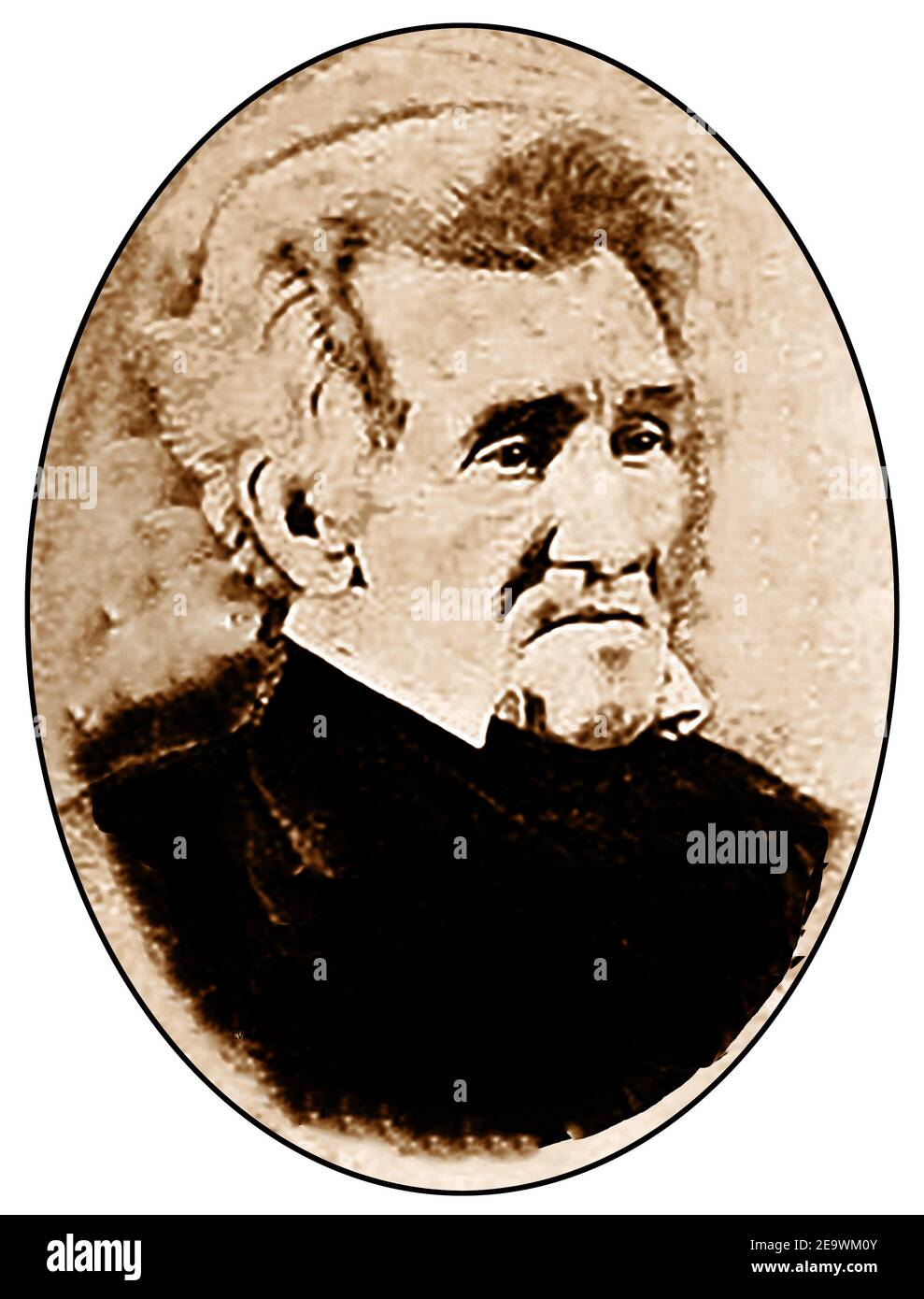 Un ritratto del presidente Andrew Jackson (1808-1875), il 17° presidente degli Stati Uniti (1865-1869) che era stato vice presidente al momento dell'assassinio di Abraham Lincoln. Anche se Jackson non frequentò mai la scuola, fu apprendistato come sarto prima di entrare in politica. È considerato da molti storici come uno dei peggiori presidenti della storia americana, soprattutto a causa della sua opposizione alla concessione della cittadinanza agli ex schiavi, alla loro integrazione nella società e alla sua impopolarità con altri individui del governo. Johnson era lui stesso un (gentile) proprietario di schiavi. Foto Stock