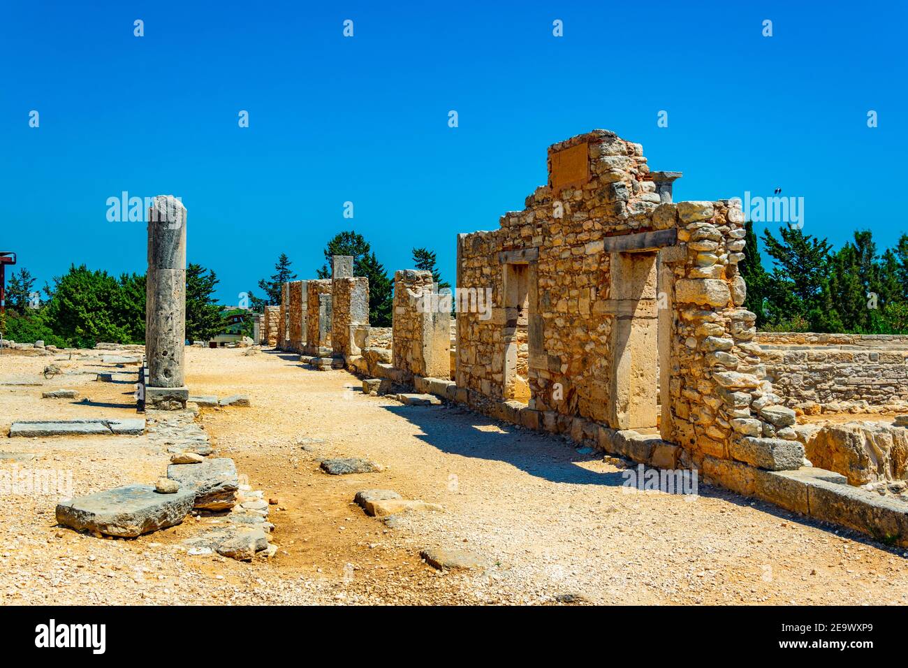 Rovine al composto del tempio di Apollo Hylates sopra Cipro Foto Stock