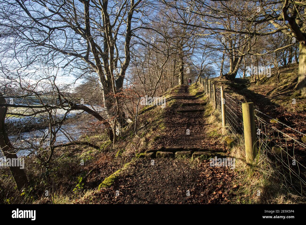 Parte del River Avon Heritage Trail, centrato sull'arco conosciuto localmente come Wallace's Cave. Foto Stock