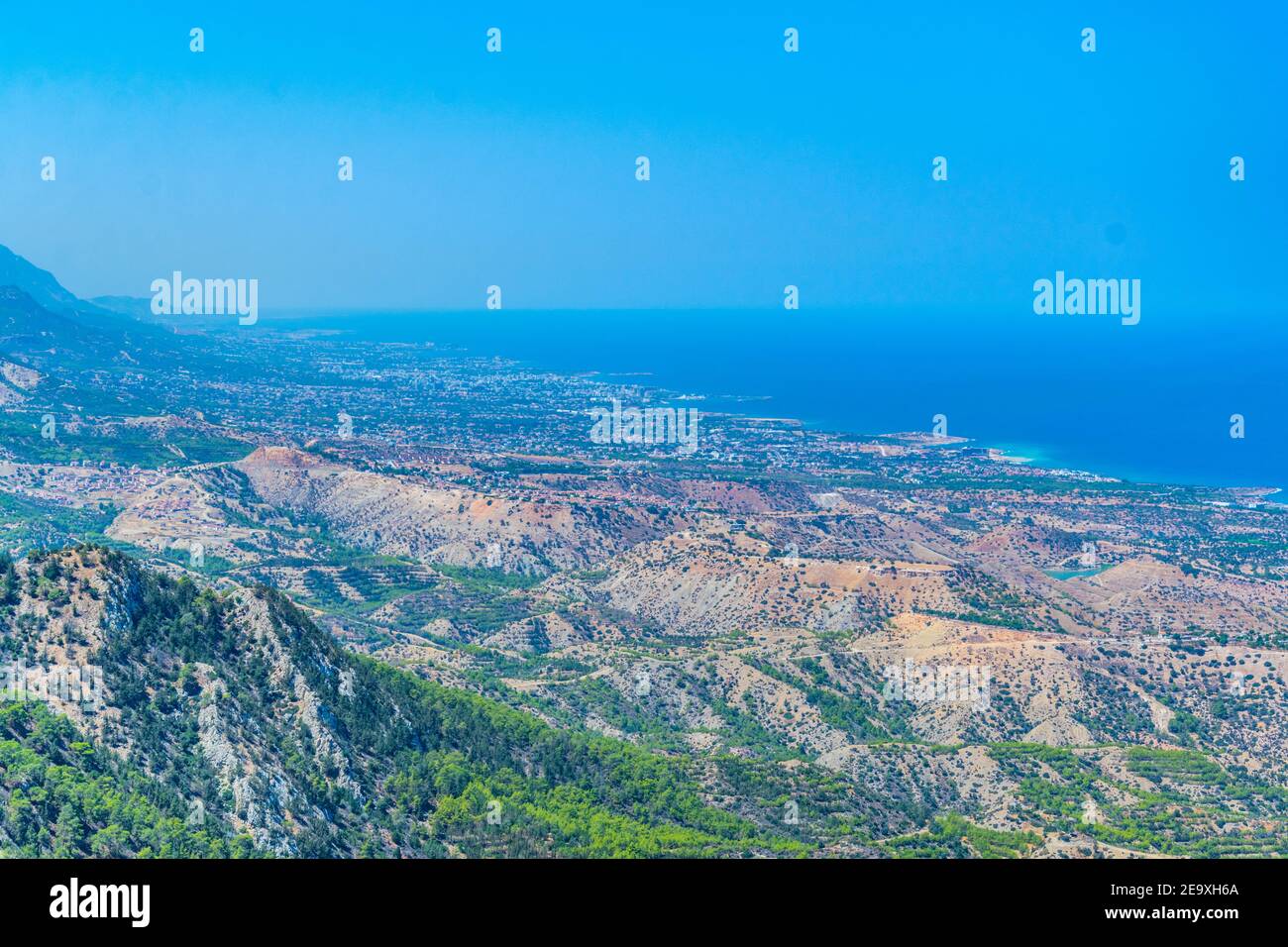 Veduta aerea del mare della penisola di Karpaz su Cipro Foto Stock
