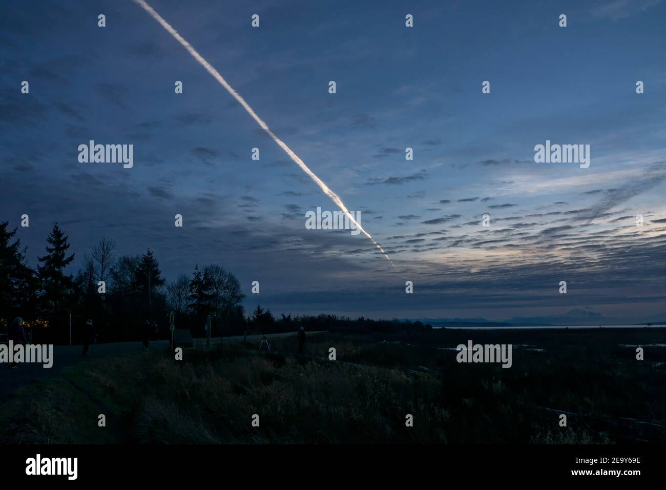 Alba a Boundary Bay BC Canada Foto Stock