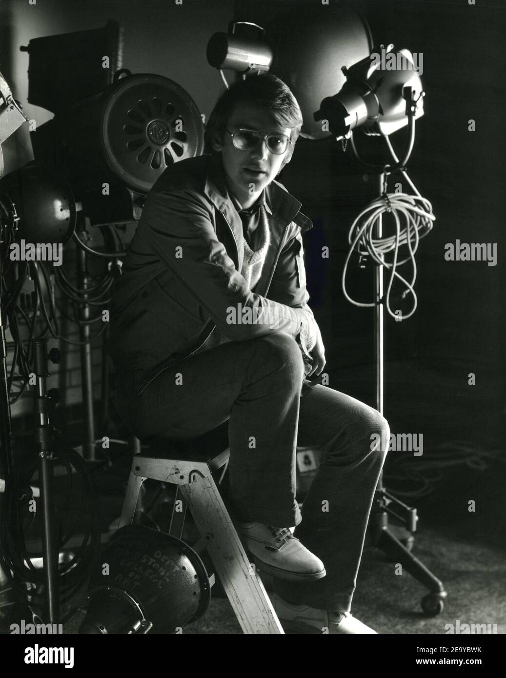 Bottiglia di Ian, autoritratto preso mentre al Collegio d'Arte di Maidstone (1979-1982). Visualizza il mio portfolio: www.alamy.com/portfolio/ianbottle Foto Stock