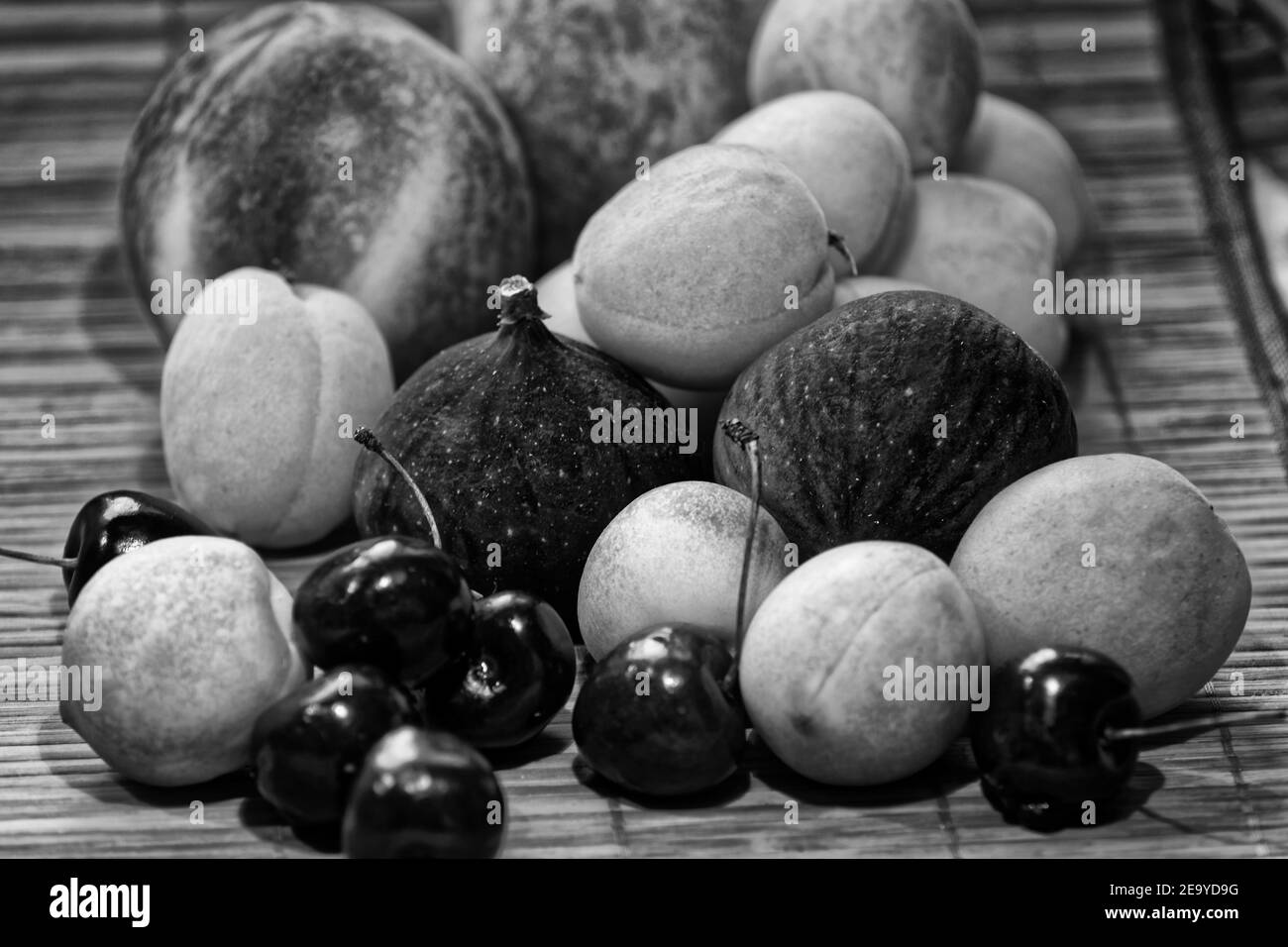 Foto di albicocche, di pesche noci, figure Foto Stock