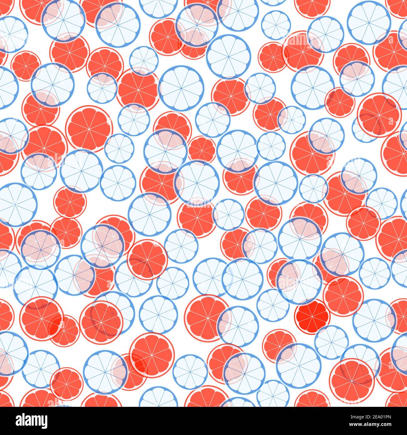 Illustrazione estiva con arance e lime. Motivo senza cuciture con frutti colorati su sfondo bianco. Concetto di cibo. Modello per invito Illustrazione Vettoriale