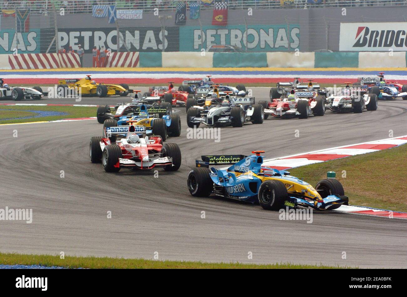 Inizio del Gran Premio di Formula uno della Malesia, circuito di Sepang, Kuala Lumpur, Malesia, 20 marzo 2005. Foto di Thierry Gromik/ABACA Foto Stock