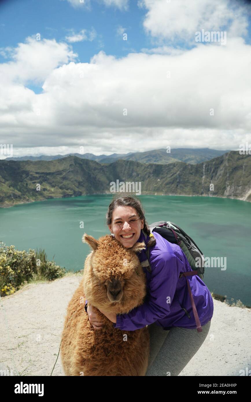 Quilotoa, lago craterico in Ecuador. Foto Stock
