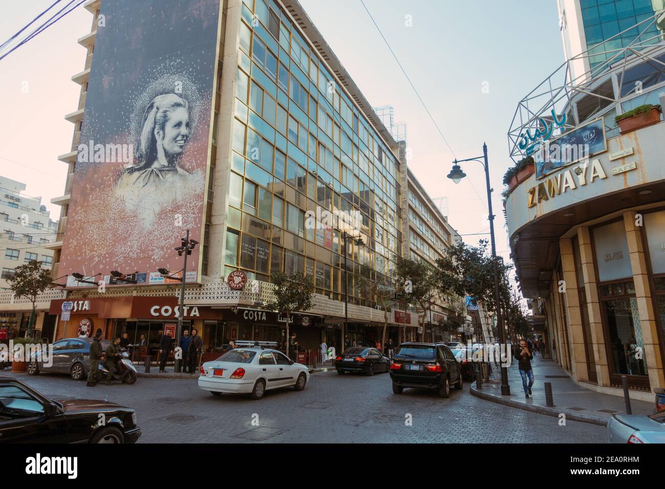 Costa Coffee shop nel centro di Beirut, Libano Foto Stock