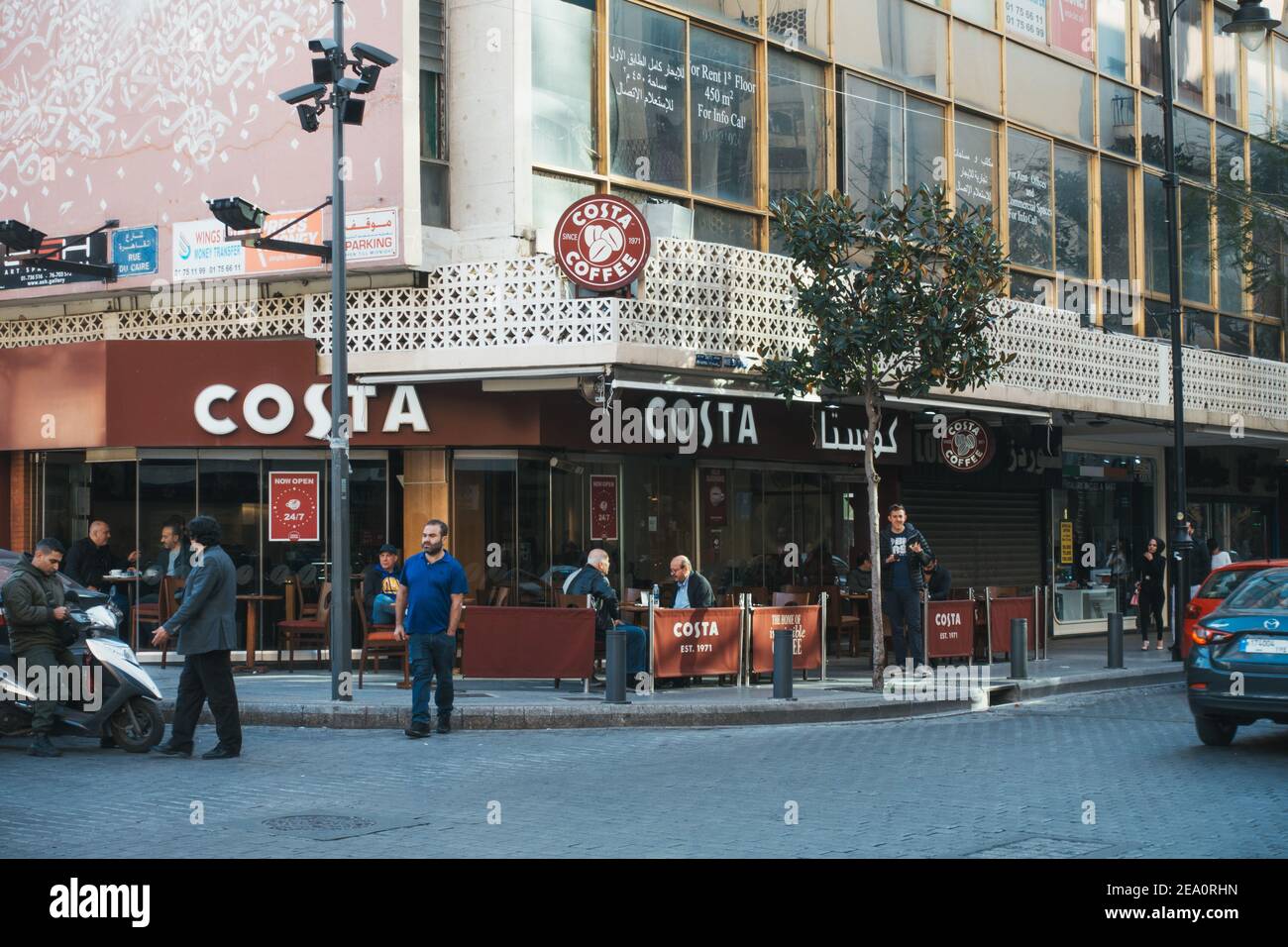 Costa Coffee shop nel centro di Beirut, Libano Foto Stock