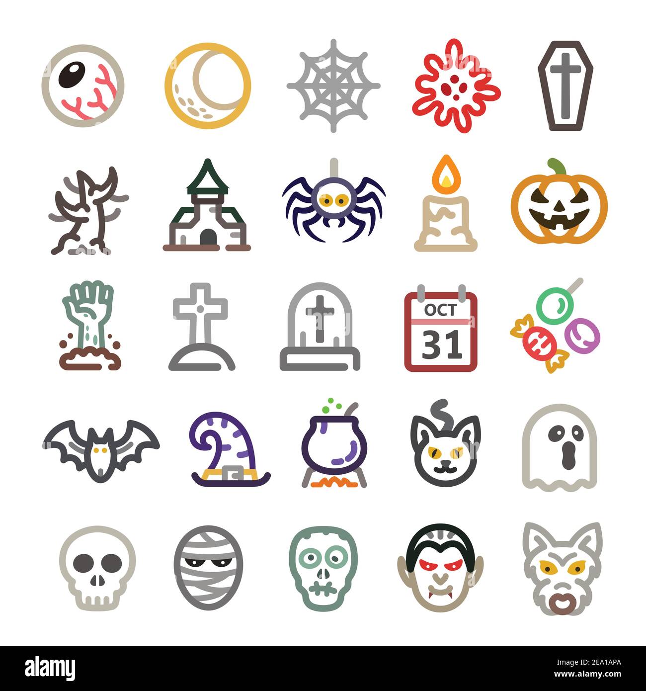 icona della linea di halloween Illustrazione Vettoriale