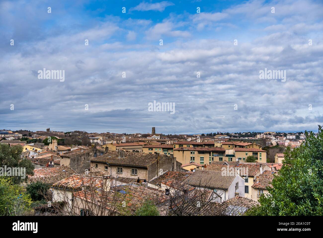 Vista panoramica della città di Carcassonne in Occitanie, Francia. Reparto Aude Foto Stock