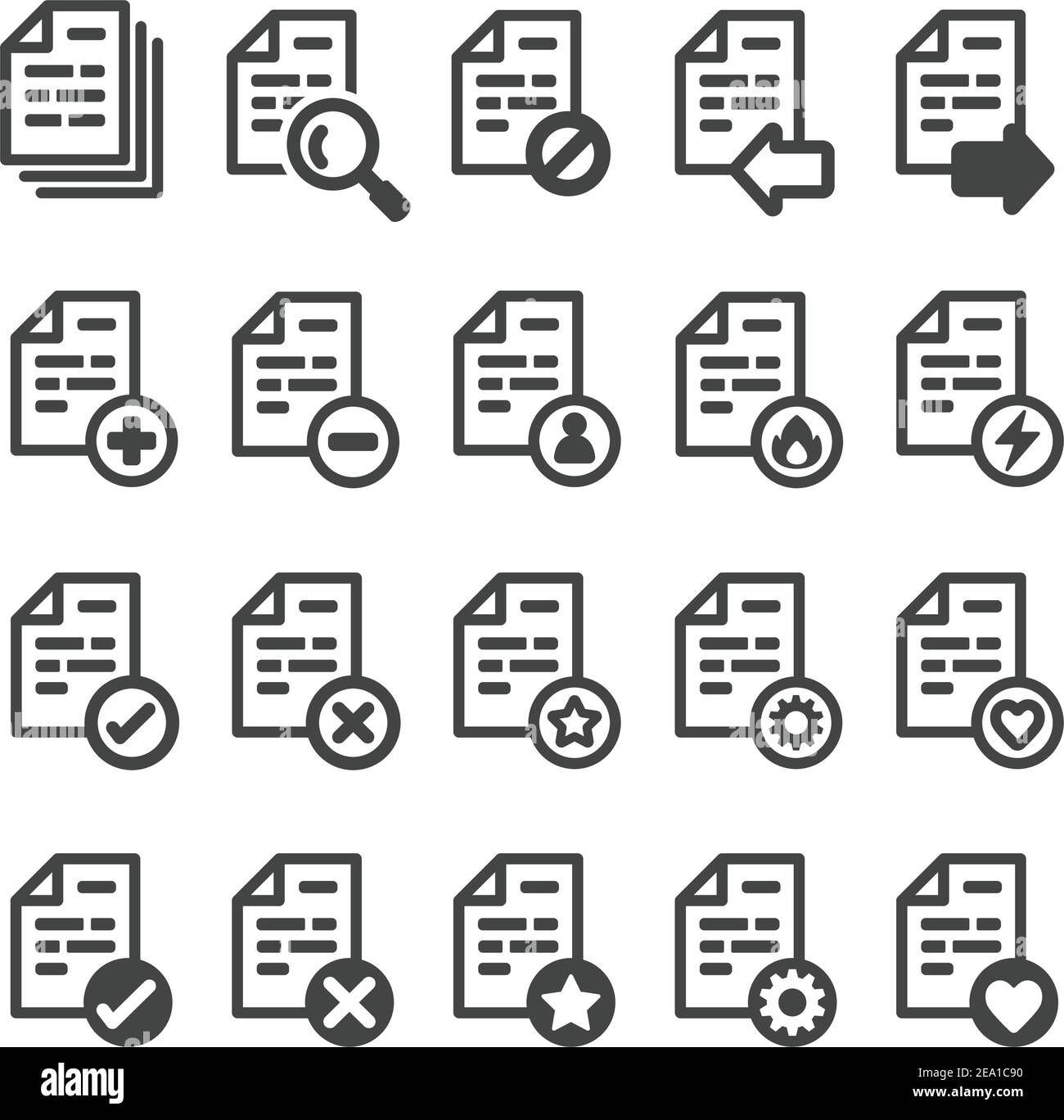 icona di gestione documenti, tratto modificabile Illustrazione Vettoriale