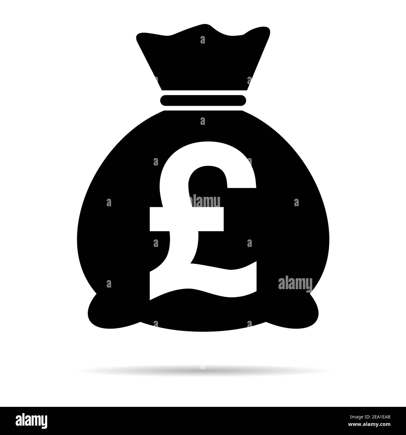 Icona di borsa di denaro isolata su sfondo bianco. Simbolo della banca, grafico del profitto, segno del fotoricettore piatto. Illustrazione Vettoriale