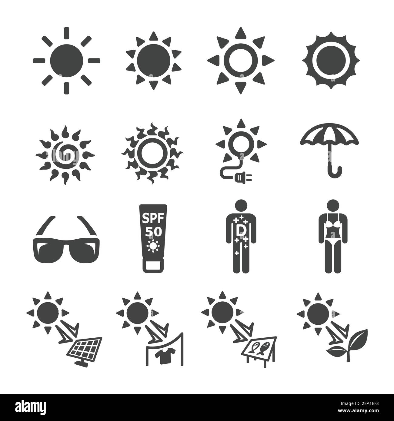 sole, icona sole Illustrazione Vettoriale