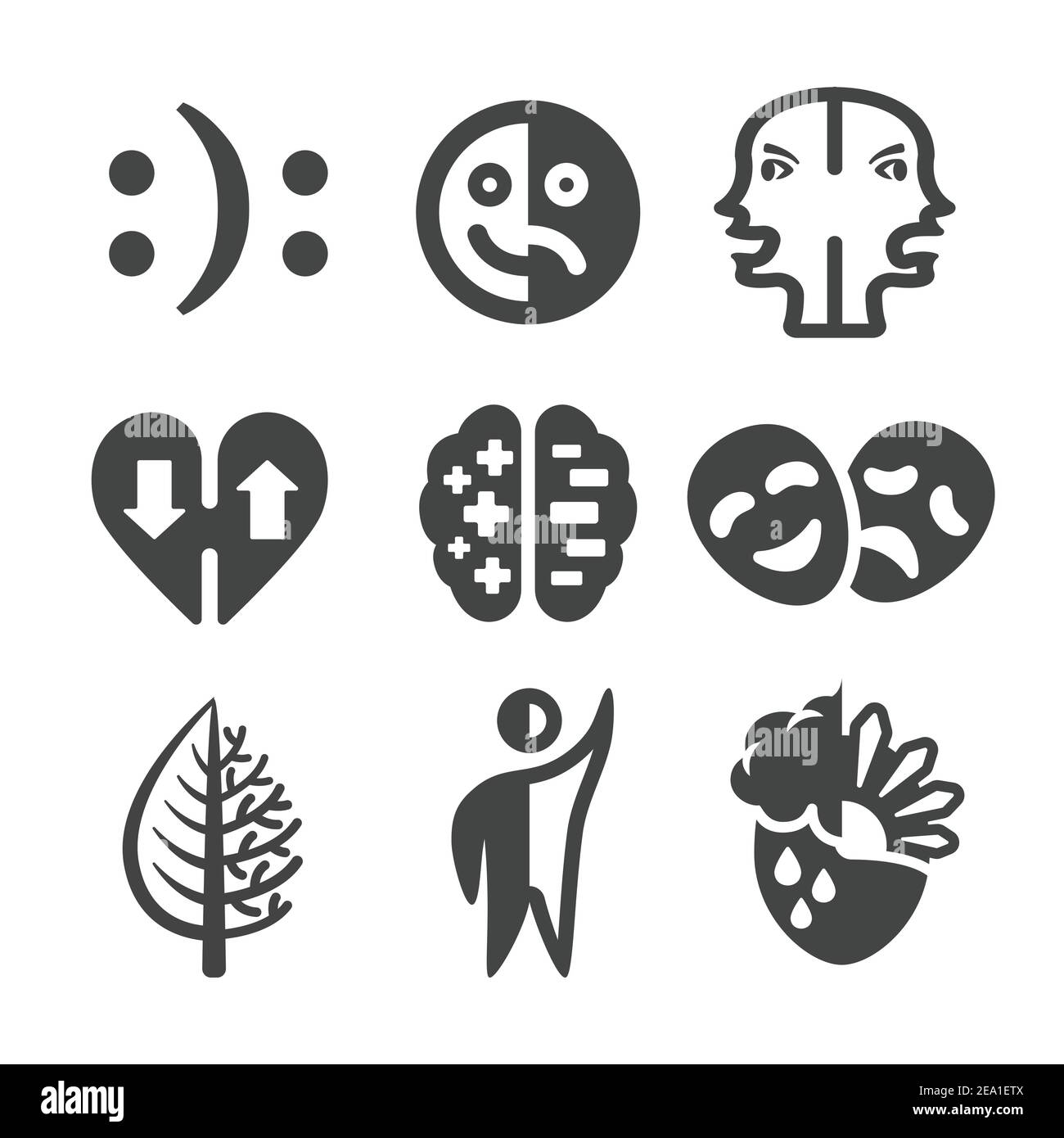 icona disturbo bipolare Illustrazione Vettoriale