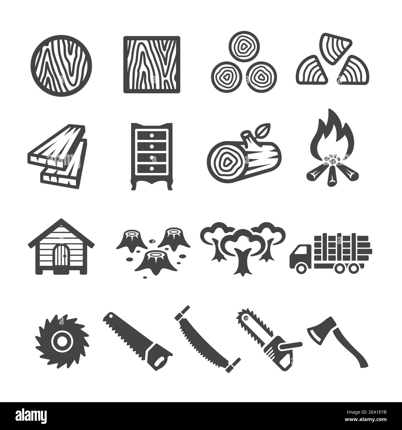 legno, icona di legno Illustrazione Vettoriale